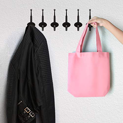 BELLE VOUS Ganchos Colgadores de Pared Zinc Negro Antiguo para Abrigos y Sombreros (Pack de 10) Gancho Colgador Doble Metal Resistente Colgadores para Ropa, Bolso, Garaje, Escolar, Cocina