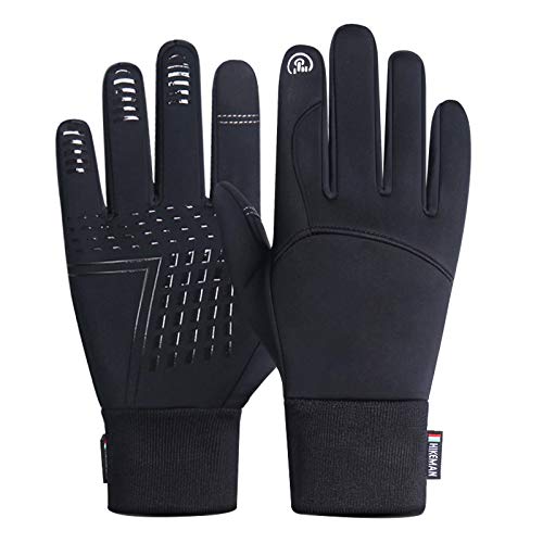 BenBoy Guantes Invierno Pantalla Táctil Nieve Guantes Termicos Impermeable Antideslizante Cálido Guantes Bicicleta Ciclismo Moto Deporte Al Aire Libre para Hombre Mujer (L, Negro)