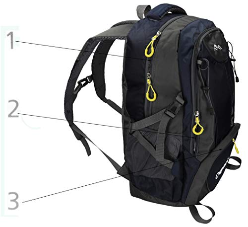 BETZ Mochila Unisex para Viaje Senderismo Camping Tiempo Libre Capacity II con 3 Bolsillos Volumen de 28 litros Color Azul Oscuro