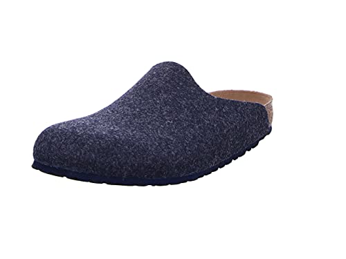 Birkenstock Amsterdam FE - Zapatillas de estar por casa unisex de fieltro, azul marino, 42 EU Schmal