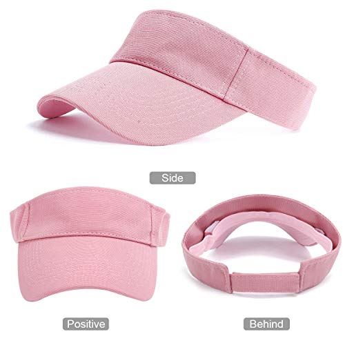 BLURBE Unisex Visera- Visor Gorras, 1/2 Gorra Deportiva Protección UV Viseras Sombreros para el Sol de Deportes al Aire Libre Golf Tenis Correr para Correr (Rosa)