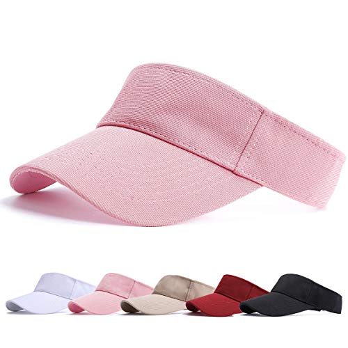 BLURBE Unisex Visera- Visor Gorras, 1/2 Gorra Deportiva Protección UV Viseras Sombreros para el Sol de Deportes al Aire Libre Golf Tenis Correr para Correr (Rosa)