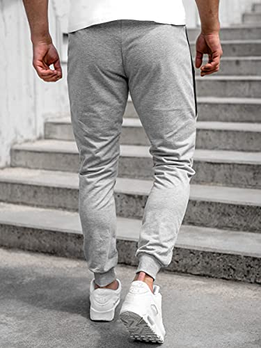 BOLF Hombre Pantalón Deportivo Pantalones De Chándal Jogger Pantalones Holgados de Deporte Running Entrenamiento Fitness Jogging Slim fit Estilo Urbano K10223 Gris L [6F6]