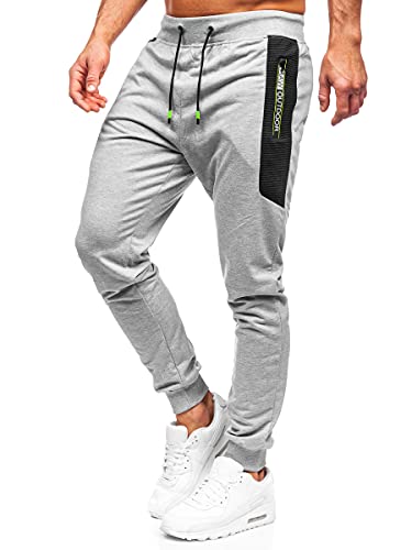 BOLF Hombre Pantalón Deportivo Pantalones De Chándal Jogger Pantalones Holgados de Deporte Running Entrenamiento Fitness Jogging Slim fit Estilo Urbano K10223 Gris L [6F6]