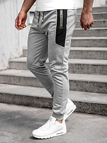 BOLF Hombre Pantalón Deportivo Pantalones De Chándal Jogger Pantalones Holgados de Deporte Running Entrenamiento Fitness Jogging Slim fit Estilo Urbano K10223 Gris L [6F6]