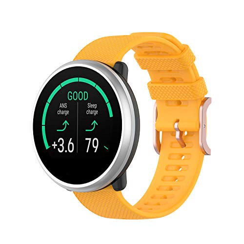 BoLuo 20mm Correa Compatible con Polar Ignite/Polar Unite,Correas De Reloj, Bandas Correa Repuesto,Reloj Recambio Brazalete Correa Repuesto para Huami Amazfit GTS 2 mini/Amazfit GTR 42MM (amarillo)