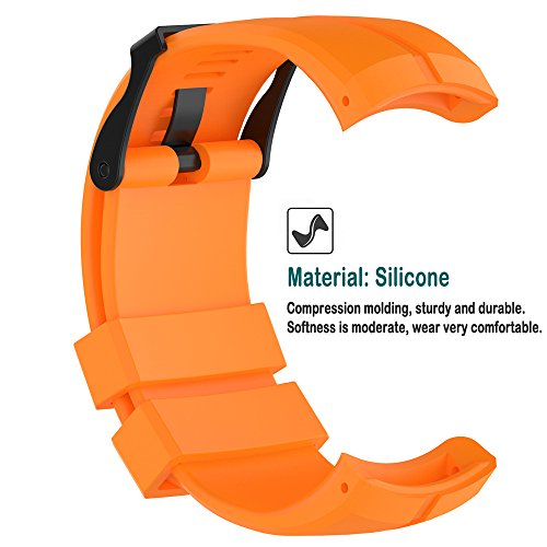 BoLuo Correa para Suunto Kailash ,Bandas Correa Repuesto,Correas Reloj,Silicona Reloj Recambio Brazalete Correa Repuesto Strap Wristband para Suunto Kailash/Kailash 7R GPS Watch Accessories (naranja)