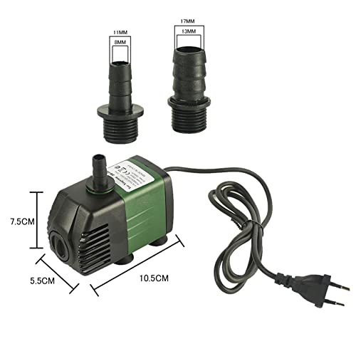 Bomba de Agua Sumergible 25W 1500L/H, AolKee Bombas de Agua Electricas con 2 Boquillas AC220-240V para Acuario Pecera Estanque Jardín