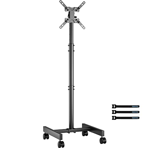 BONTEC Soporte TV Ruedas para Televisores Planos Curvos de 13 a 42 Pulgadas, Carrito de TV Móvil Portátil con 4 Ruedas, Soporte TV de Altura Ajustable de hasta 20 kg, máx. VESA 200X200mm