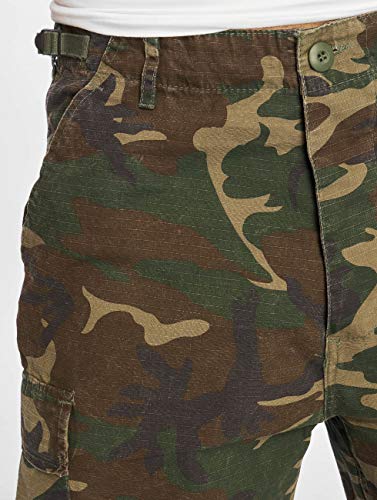 Brandit BDU Ripstop-Pantalón Corto Cargo, Woodland, M para Hombre