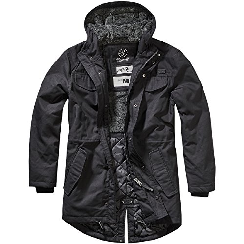 Brandit Marsh Lake Teddyparka Men Hombre, Schwarz, XXL