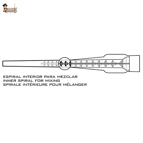 BricoLoco Cánula taco anclaje químico. Boquilla mezcladora. Válida para botes de 300 ml. y 410 ml. Espiral interior para mezclar. (20 uds.)
