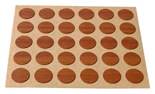 Brinox B77900O Embellecedor Cubre-Tornillos Adhesivo, Madera Nogal, Set de 30 Piezas