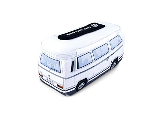 BRISA VW Collection – Volkswagen Furgoneta Bus T3 Camper Van Bolsa Universal de Neopreno, Neceser, Bolso de Maquillaje-Cosméticos-Aseo, Estuche de lápices, Caja de Almuerzo, Equipaje (Blanco)