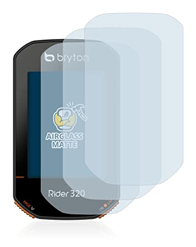 BROTECT Protector Pantalla Cristal Mate Compatible con Bryton Rider 320 Protector Pantalla Anti-Reflejos Vidrio, AirGlass (3 Unidades)