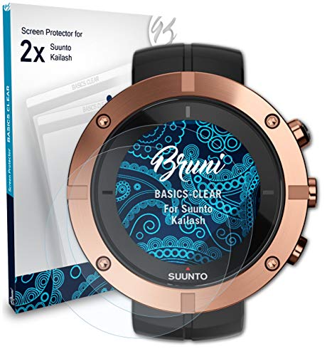 Bruni Película Protectora Compatible con Suunto Kailash Protector Película, Claro Lámina Protectora (2X)