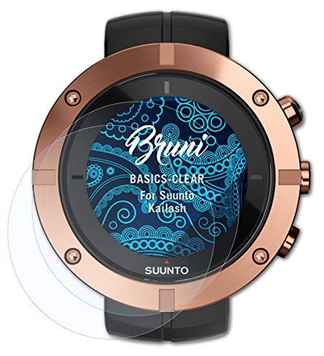 Bruni Película Protectora Compatible con Suunto Kailash Protector Película, Claro Lámina Protectora (2X)