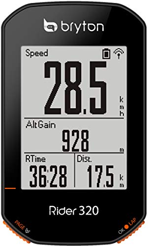 Bryton Rider 320 E Ciclocomputador, Unisex Adulto, Negro + Soporte GPS Sport Mount, Negro