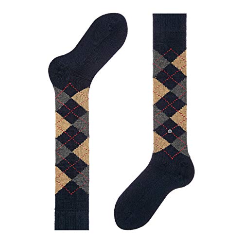 Burlington Whitby Klassisches Argyle Muster 1 Paar Calcetines Altos, Azul (Navy 6153), Talla única (Talla del Fabricante: 36-41) para Mujer