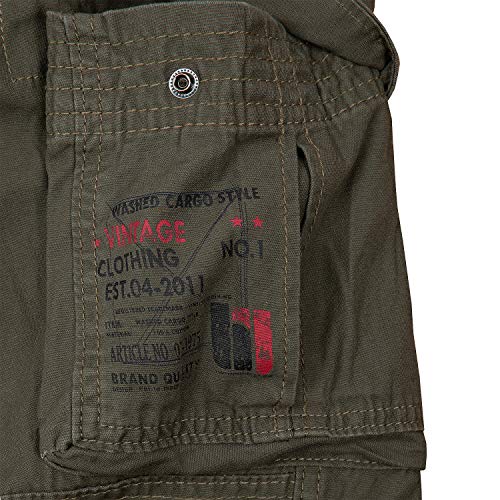 bw-online-shop Squad Vintage - Pantalones cargo para hombre verde oliva 34W x 32L