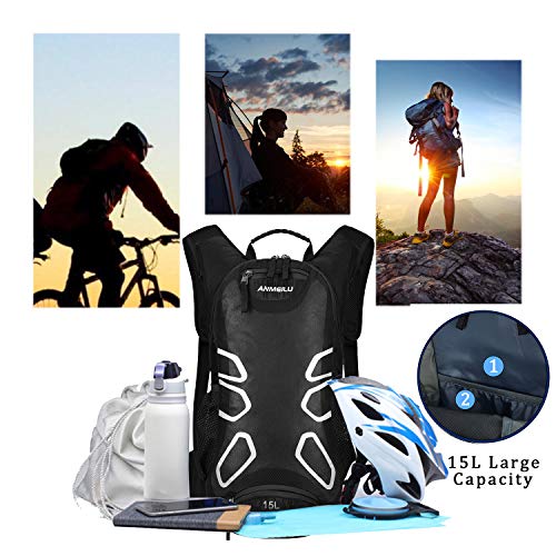 BWBIKE Mochila De Bicicleta Mochila De Ciclismo, Mochila De Bicicleta Impermeable De 15 litros, Mochila Pequeña para Ciclismo Senderismo Camping con Cubierta De Lluvia