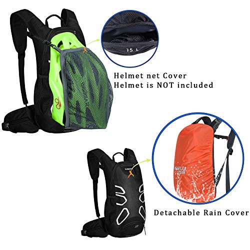 BWBIKE Mochila De Bicicleta Mochila De Ciclismo, Mochila De Bicicleta Impermeable De 15 litros, Mochila Pequeña para Ciclismo Senderismo Camping con Cubierta De Lluvia