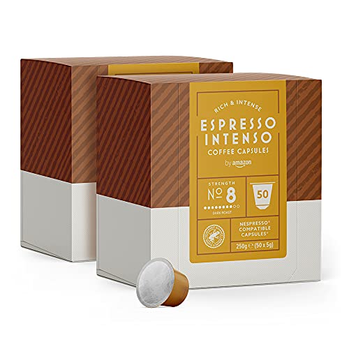 by Amazon Cápsulas Espresso Intenso, compatibles con Nespresso - 100 cápsulas (2 x 50)