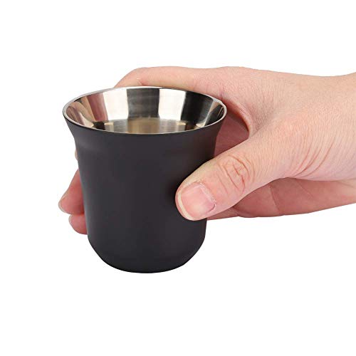 Byged Tazas de Espresso, Taza de Café Espresso de Doble Capa con Aislamiento Térmico de Acero Inoxidable 304, para Hogar Viaje Senderismo Acampada