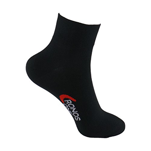 Calcetines DEPORTE (3 pares) SIN COSTURAS para hombre o mujer. Mantiene el pie seco. Ideal para tenis, pádel, running. Puño antipresión. 80% - algodón. (Negro, eu: 39-42 // uk: 6-8.5)