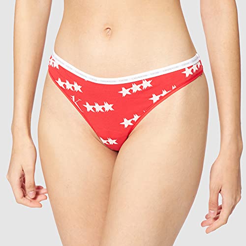 Calvin Klein Tanga 2 Unidades, White/45 Star Print, M (Pack de 2) para Mujer