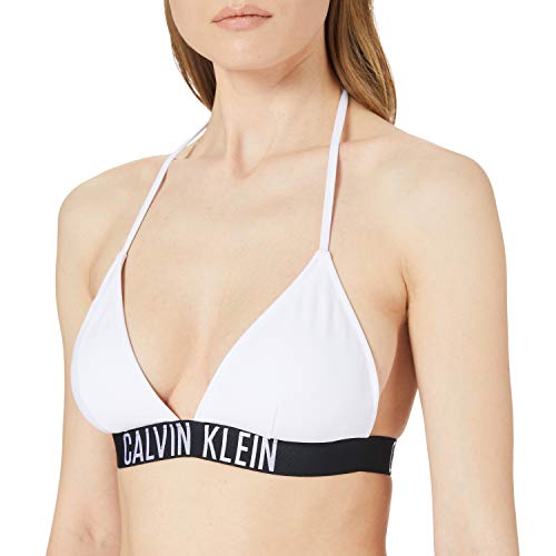 Calvin Klein Triángulo-rp Parte Superior de Bikini, Pvh Classic White, S para Mujer