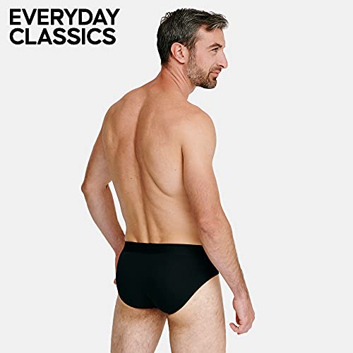 Calzoncillos Slip de Algodón para Hombre Pack de 6, Calzoncillos Brief, Corte Clásico, Ropa Interior Cómoda y Ultra Suave, Duradero, Negro, Gris, Blanco (Negro, XX-Large)