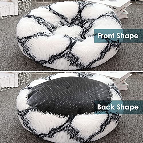 Cama De Gato 50cm Cama De Perro Mediano Pet Bed Cama Gato Redonda Cama para Mascotas Suave CáLida Cama para Perros De Felpa Cama Perros Redonda Cama para Mascotas Relajante Gatos Mullida, Gris Oscuro