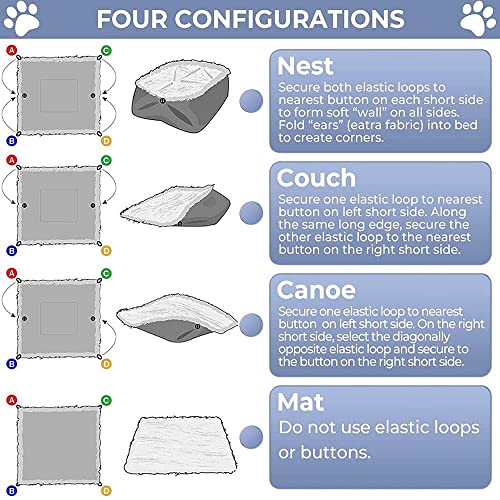 Cama Plegable para Mascotas, Cama para Mascotas 2 en 1, Cama para Gato, Cama para Perro con Doble Uso, Cama para Mascotas de Gran Tamaño, Apto para Gatitos y Cachorros (Gris)