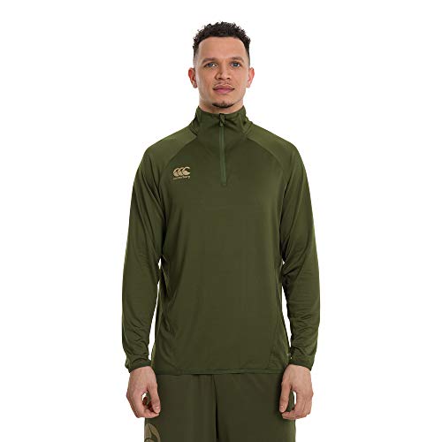 Canterbury Top Elite de Primera Capa para Hombre, Hombre, Camiseta, QA004784, Rifle Verde, S