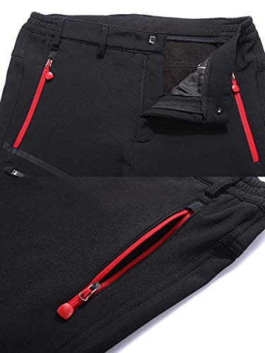 CARETOO Pantalón Deportivo con Cremallera y cinturón para Senderismo, Funcional, Trekking, Outdoor, Engrosado, Transpirable, de Secado rápido, Cortaviento y abrigado