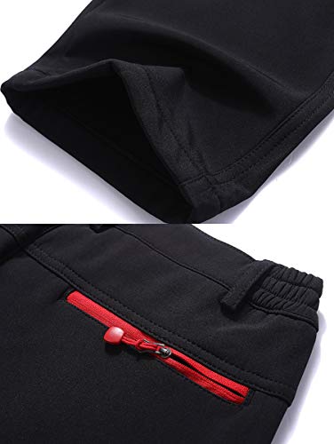 CARETOO Pantalón Deportivo con Cremallera y cinturón para Senderismo, Funcional, Trekking, Outdoor, Engrosado, Transpirable, de Secado rápido, Cortaviento y abrigado