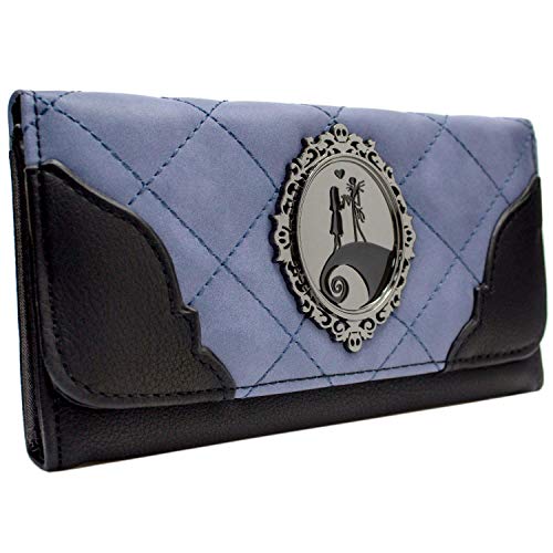 Cartera de Nightmare Before Christmas Jack & Sally tomados de la Mano Distintivo Lila