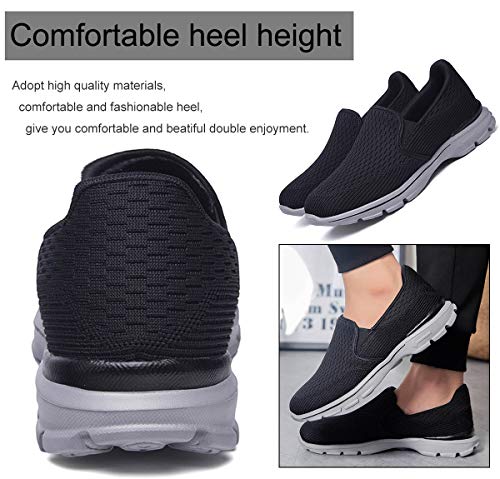 CELANDA Zapatillas Casuales para Hombre Zapatillas sin Cordones Ligeras y Transpirables Calzado Deportivo Bajas,A Negro 43 EU