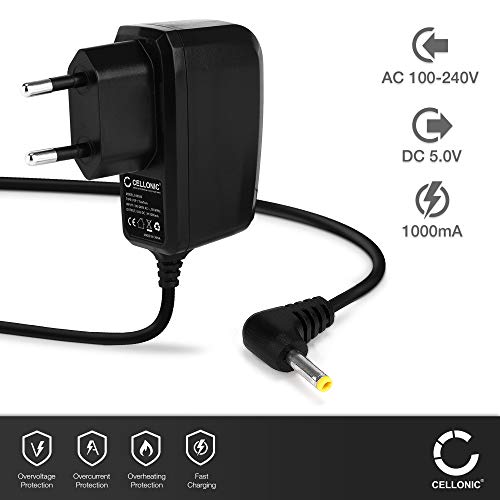 CELLONIC® Cargador 1,20m Compatible con Sony DualSense Charging Station/PSP-1000 1004 2000 2004 3000 3004 E1000 E1004, Cable Carga 4.0mm x 1.7mm 5V 1A Fuente de Alimentación Adaptador CA