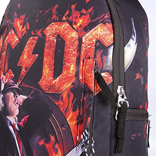 CERDÁ LIFE'S LITTLE MOMENTS Mujer Poliéster ACDC-Licencia Oficial, Rojo, Grande-Mochila con el tamaño Ideal para Que lleves Todo ordenado