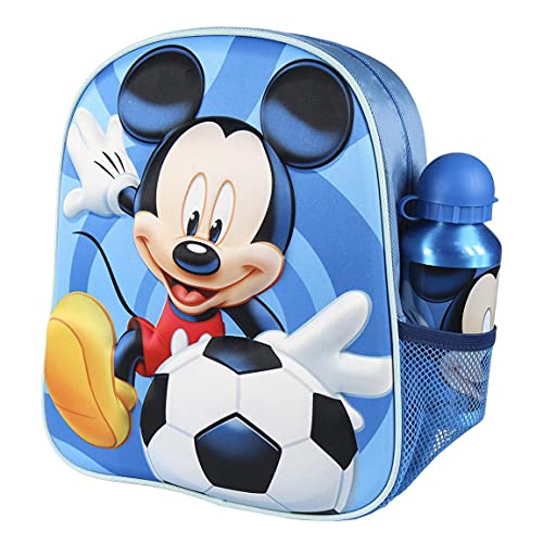 Cerdá, Mochila con Botella de Agua Infantil de Mikcey Mouse-Licencia Oficial Disney Studios Unisex niños, Multicolor, 250X310X100MM