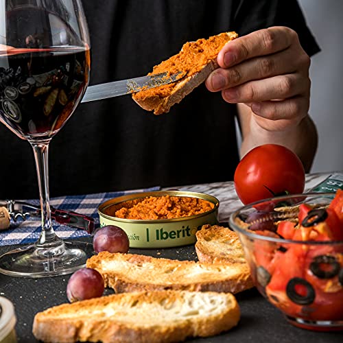 Cesta Gourmet Regalo - Lote Gourmet - Vino Tinto Reyes, Crema de Jamon Iberico, Crema de Chorizo, Pate de Aceituna Negra y Pate de Jabali y Rizaditos de Pan Guapo - Caja Regalo para Picoteo