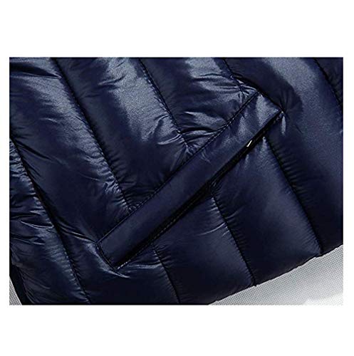 Chaleco de Plumas para Hombre Sin Mangas Invierno Súper Ligero Chalecos Abrigos Casuales Acolchados con Cuello al Aire Libre (Azul, 3XL)