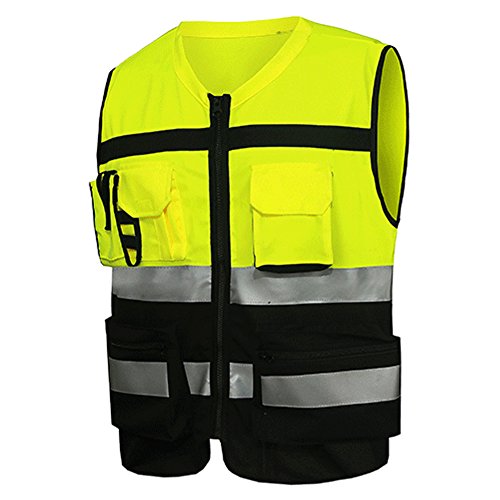 Chaleco de seguridad reflectante, Chaleco reflectante de seguridad de alta visibilidad, Ropa de ciclismo de tráfico de construcción, para trabajos al aire libre, ciclismo, caminar, correr