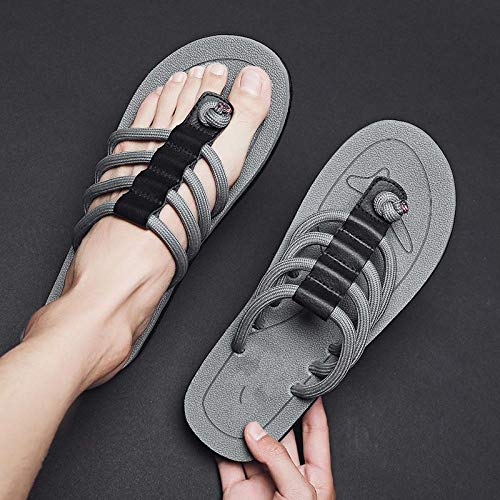 Chancletas Hombre Zapatillas De Hombre Cool Zapatillas De Caballero Aristocrático Tendencia Casual Zapatos De Playa Al Aire Libre Chanclas De Hombre Gray 43