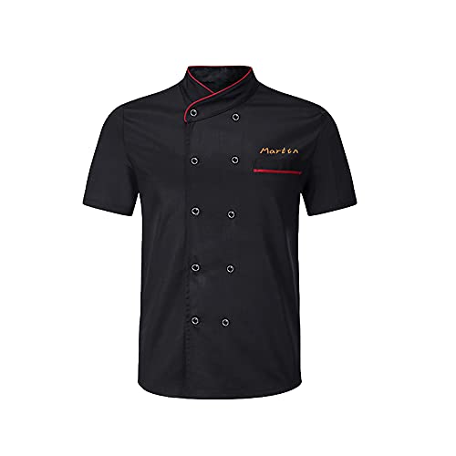 Chaqueta de Abrigo de Chef Personalizada para Hombres y Mujeres, Uniforme de Cocinero con Nombre Bordado Personalizado, Disfraz de Chefworks de Manga Corta Unisex