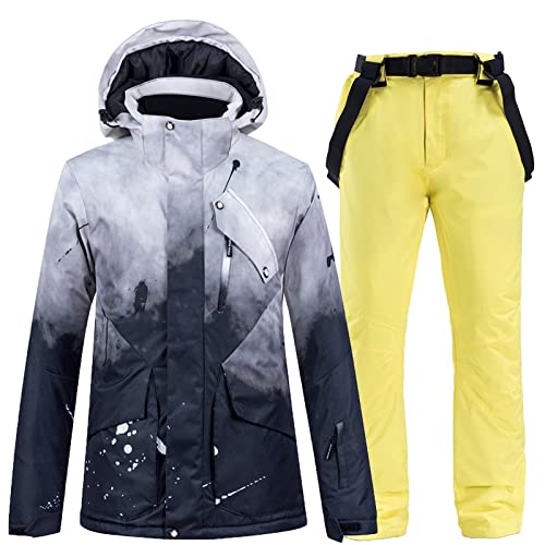 Chaqueta Mujeres nueva chaqueta de snowboard y pantalones Winter Sportswear conjuntos de esquí de invierno Traje de esquí transpirable Material de snowboarding Antiviento ( Color : Q5 , Size : S )