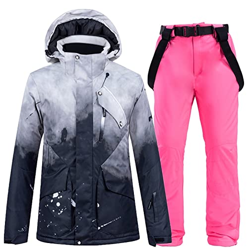 Chaqueta Mujeres nueva chaqueta de snowboard y pantalones Winter Sportswear conjuntos de esquí de invierno Traje de esquí transpirable Material de snowboarding Antiviento ( Color : Q5 , Size : S )