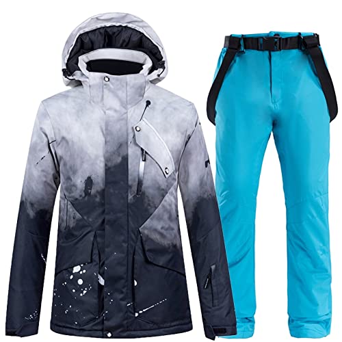 Chaqueta Mujeres nueva chaqueta de snowboard y pantalones Winter Sportswear conjuntos de esquí de invierno Traje de esquí transpirable Material de snowboarding Antiviento ( Color : Q5 , Size : S )